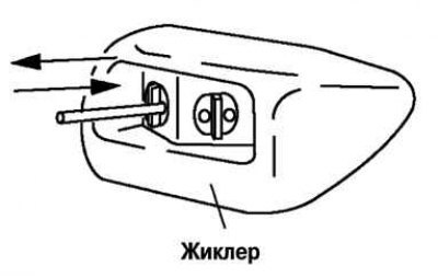 Рис. 7.63. Очистка жиклера омывателя