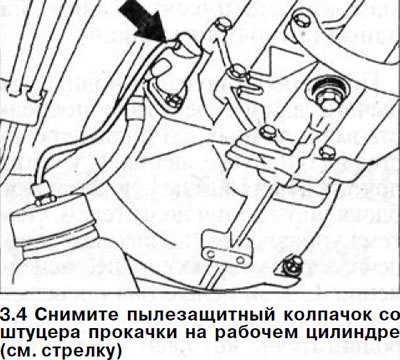 4. Снимите пылезащитный колпачок со штуцера…