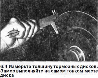 Внимание! Толщину тормозного диска можно измерить…