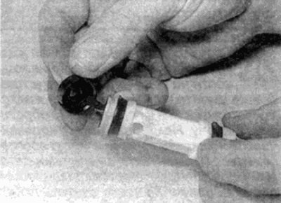 Рис. 5.15. Удалите торцевой колпачок и запорный…