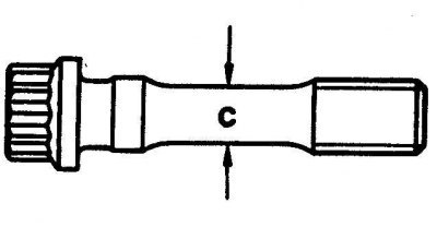 Место измерения минимального диаметра болта…