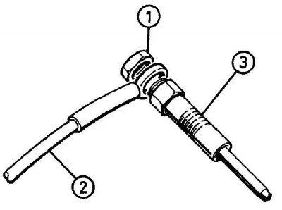 1 – гайка; 2 – питающая шина; 3 – свеча…