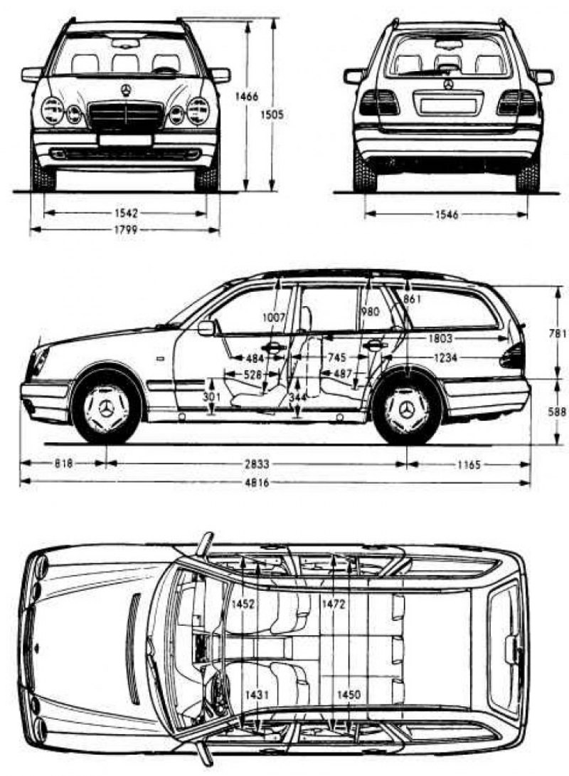 Рис. 1.9. Габаритные размеры Т-модели Е-класса с…