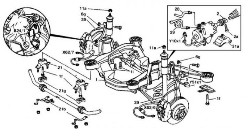 Схема подвески мерседес w210
