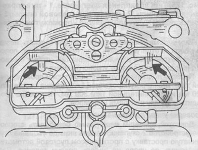 Рис. 120. Проверка ускорительного насоса.