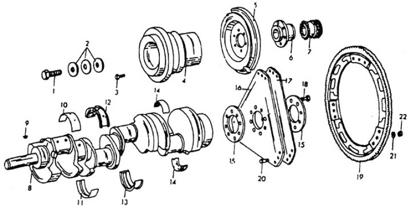 1. Болт M18x1,5x45 мм. 2. Плоские пружины (3…