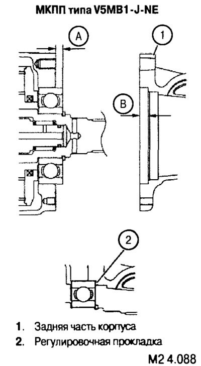 для МКПП типа V5MB1-J-NE: 0,025-0,150 мм.