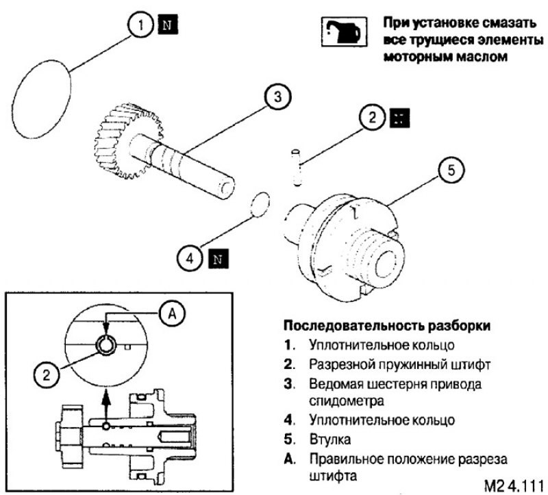 Последовательность разборки: 1. Уплотнительное…