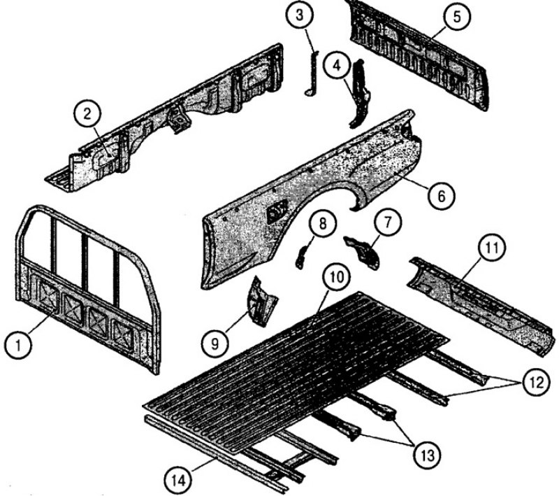 1. Передняя стенка грузового отсека; 2.…