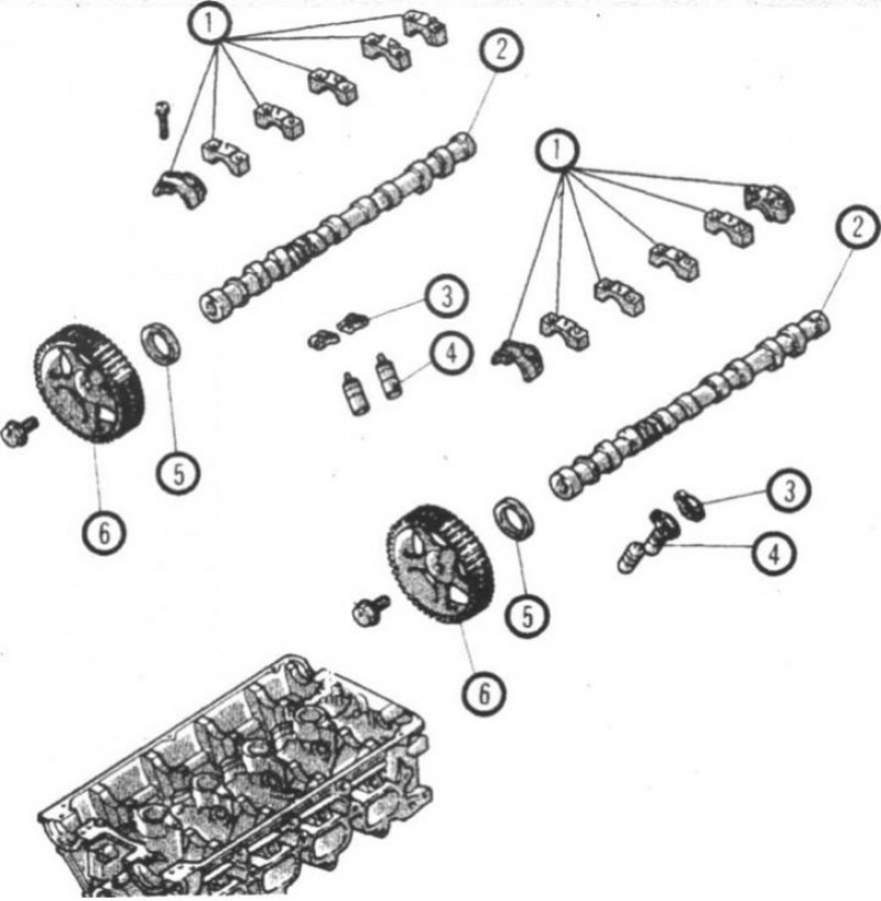 9.14 Распределительные валы двигателей DOHC: 1.…