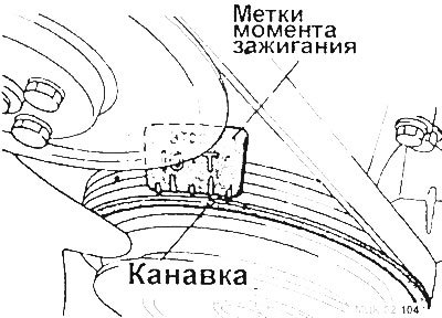 Прокрутите коленчатый вал за центральный болт по…