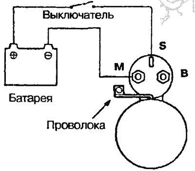 Рис. 7.13. Подключите батарею между клеммой S и…
