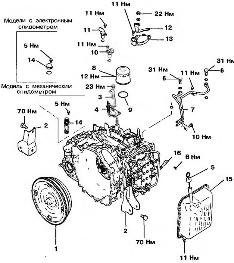 Рис. 11,254а. АКПП F4A41 и F4A42-1 с января 1998…