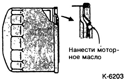Навернуть рукой новый масляный фильтр. После…