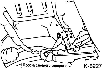 Вывернуть пробку маслосливного отверстия и слить…
