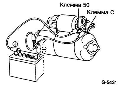 Снять провод обмотки возбуждения с клеммы С.