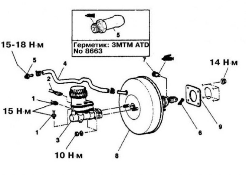 Главный тормозной цилиндр паджеро 2 схема