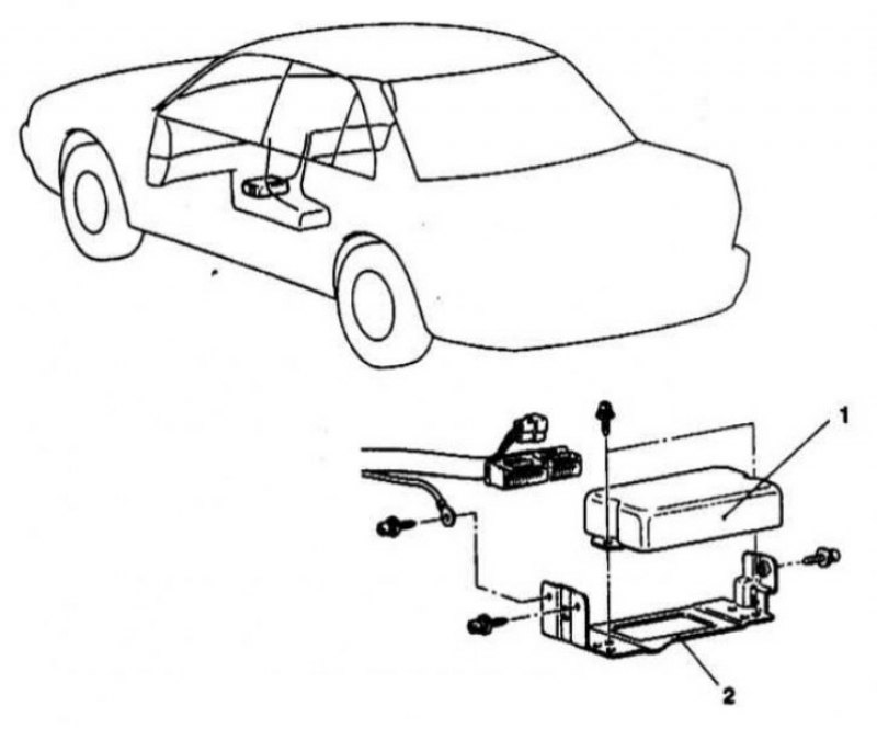 Местоположение и детали установки ECU ABS на…