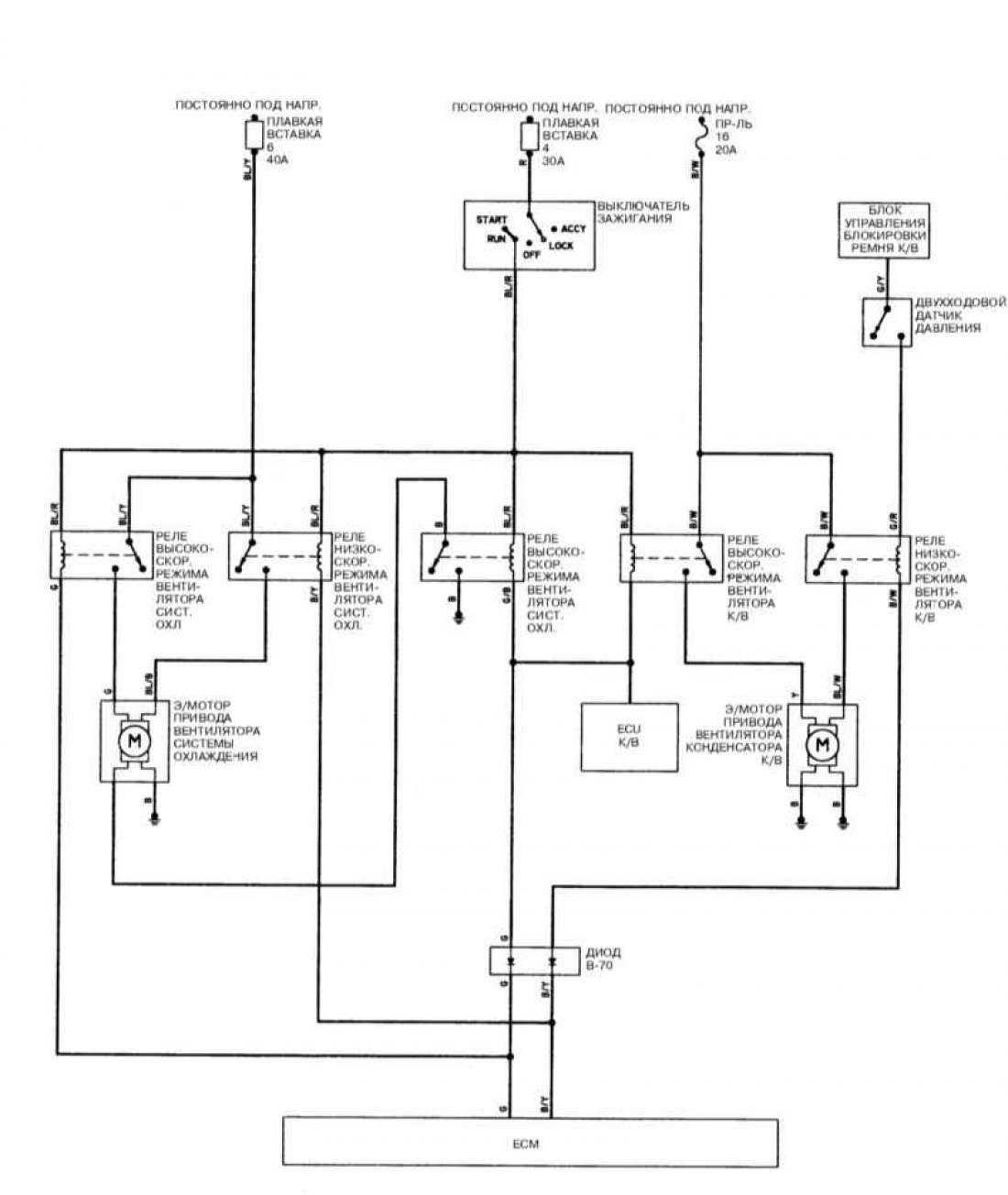 Схема подключения блока управления вентиляторами Лансер 9
