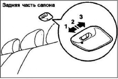1. Лампа освещения салона выключена.