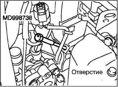 Извлеките специальный стержень из отверстия…