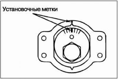 Нанеся установочную метку на регулировочном болте…