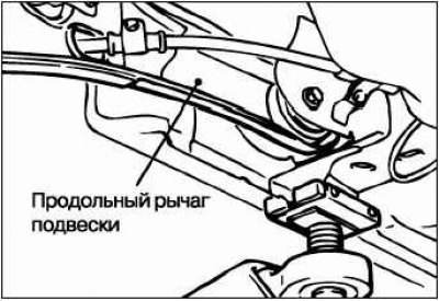 Отсоединение нижнего рычага в сборе и продольного…