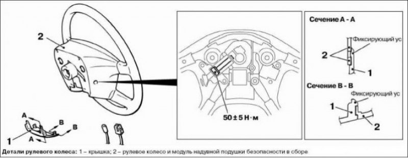 Внимание! При снятии и установки рулевого колеса,…