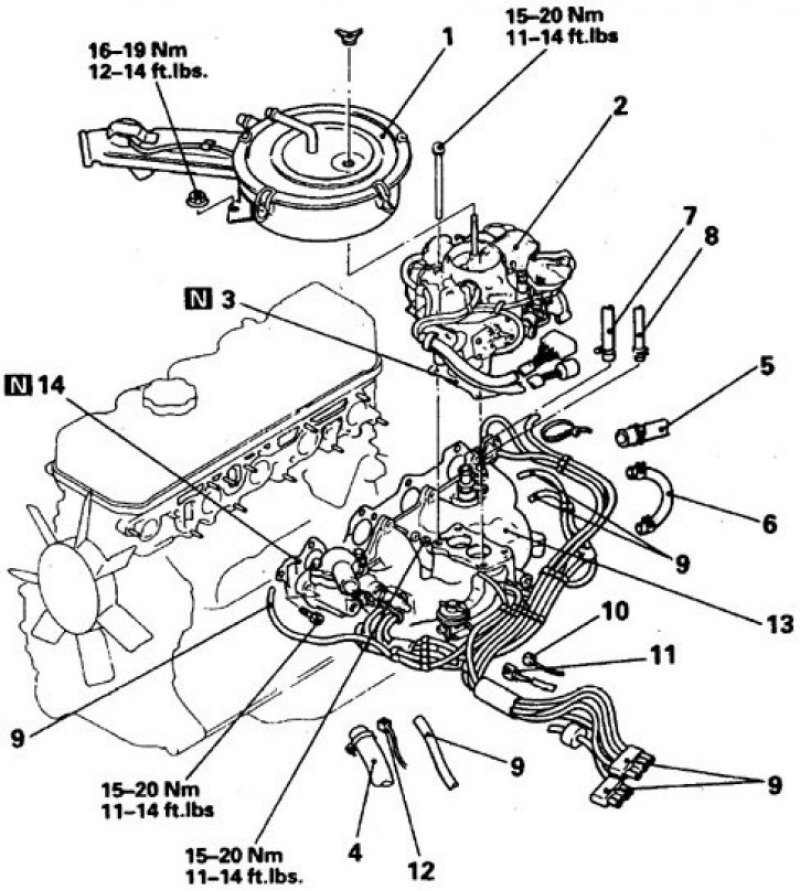 1. Фильтр; 2. Карбюратор; 3. Прокладка; 4.…