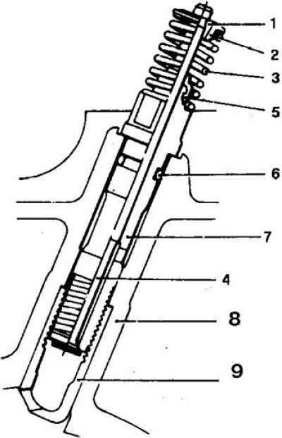 1. Шайба; 2. Тарелка; 3. Пружина; 4. Жиклер; 5.…