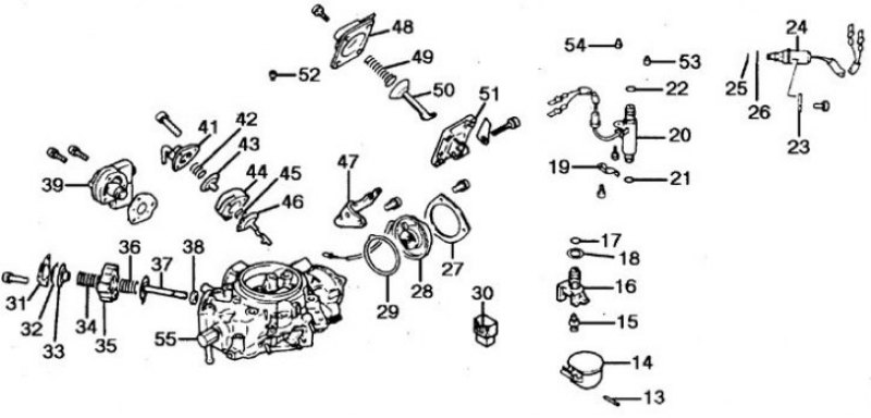 13. Ось; 14. Поплавок; 15. Игольчатый клапан; 16.…
