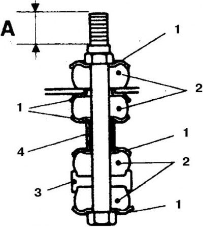 1. Колпачок; 2. Резиновые втулки; 3.…