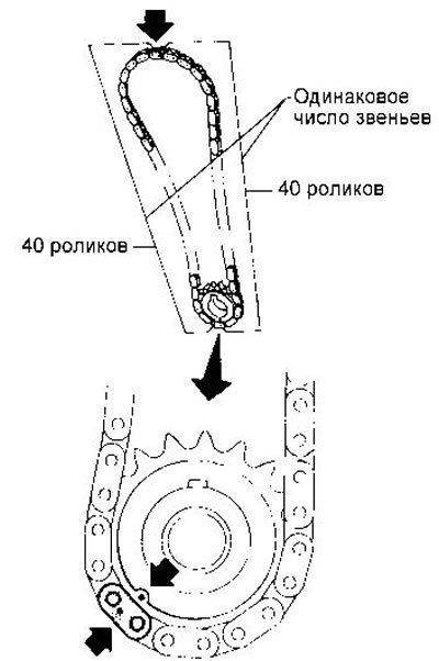 Количество звеньев между метками на цепи…