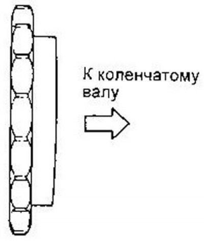 1. Установите звездочку коленчатого вала. Метки…