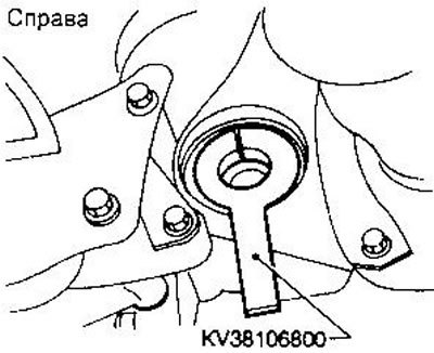 2. Установите приспособление KV38106800 на…
