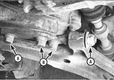 4. Если рычаг управления подвески нуждается в замене, ослабьте гайку пальца втулки рычажной сборки.…