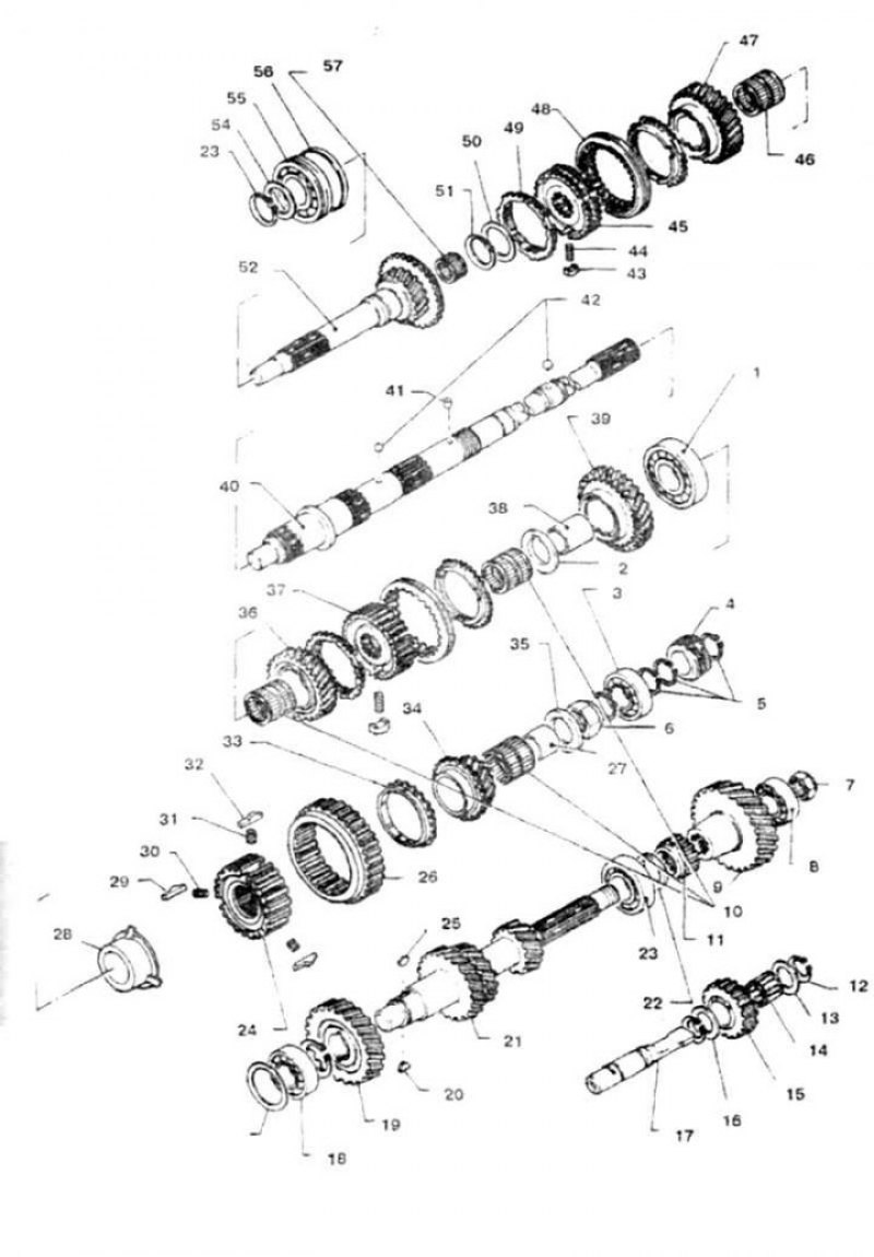 4.17а Детали КПП FS5W71B/C (до 1993 г.): 1.…
