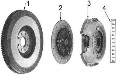 1 - маховик; 2 - ведомый вал; 3 - корзина…