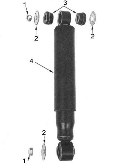 1 - гайка; 2 - шайба; 3 - резиновые втулки; 4 -…