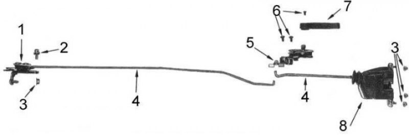 1 - верхний замок; 2 - болт; 3 - гайка; 4 -…