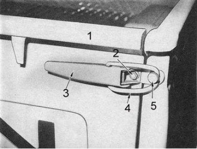 1 - дверь задка; 2 - болт; 3 - ручка; 4 -…