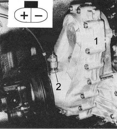 1 - раздаточная коробка; 2 - датчик