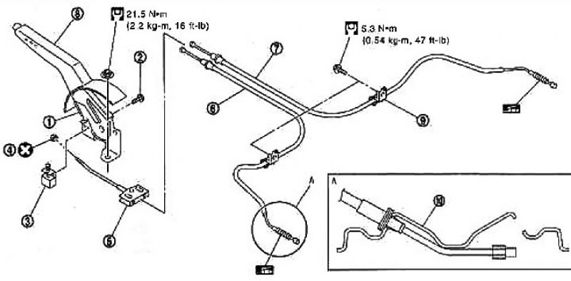 1. Стояночный тормоз а сборе; 2. Винт; 3.…