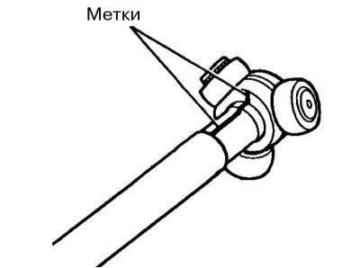 3. Нанесите краской метки на вал и триподный…
