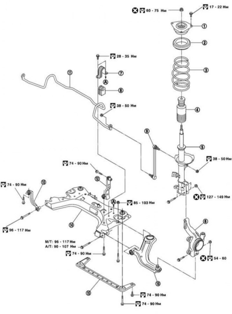 Подвеска ниссан ноут схема