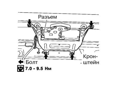 2. Разъедините разъем электропроводки салонного…