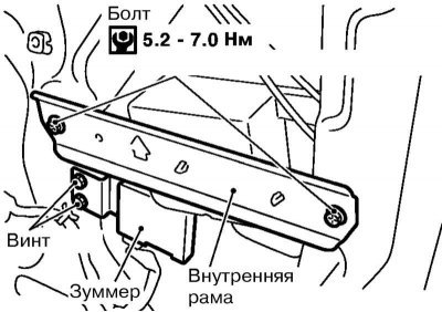 3. На 5-дверных моделях снимите внутреннюю раму…