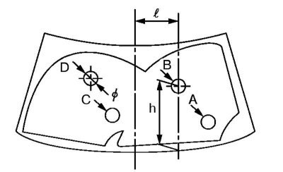 h в точках A/B/C/D, мм — 165/342/253/343