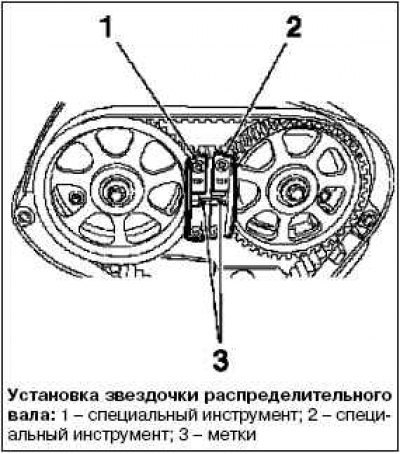 Установите зубчатые колеса распредвала, используя…