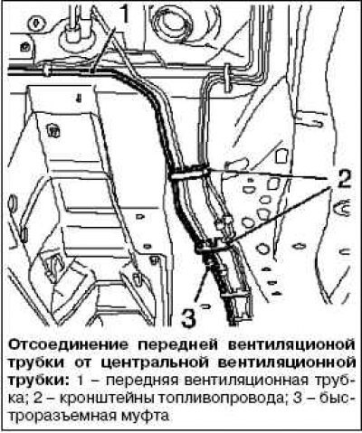 Отсоедините 2 нижних кронштейна топливопровода,…